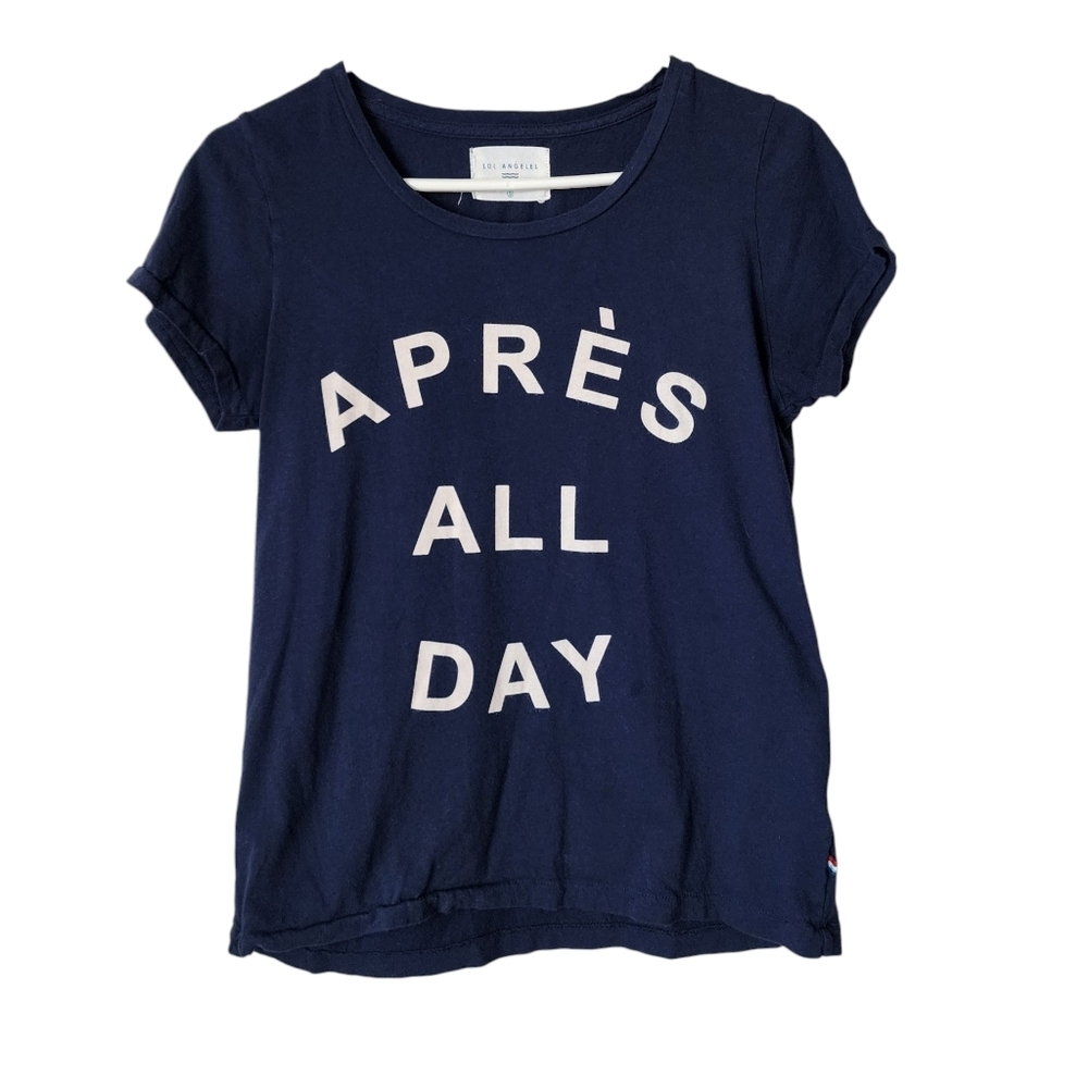 SOL ANGELES x ANTHROPOLOGIE Apres All Day‎ graphic tee in navy Small